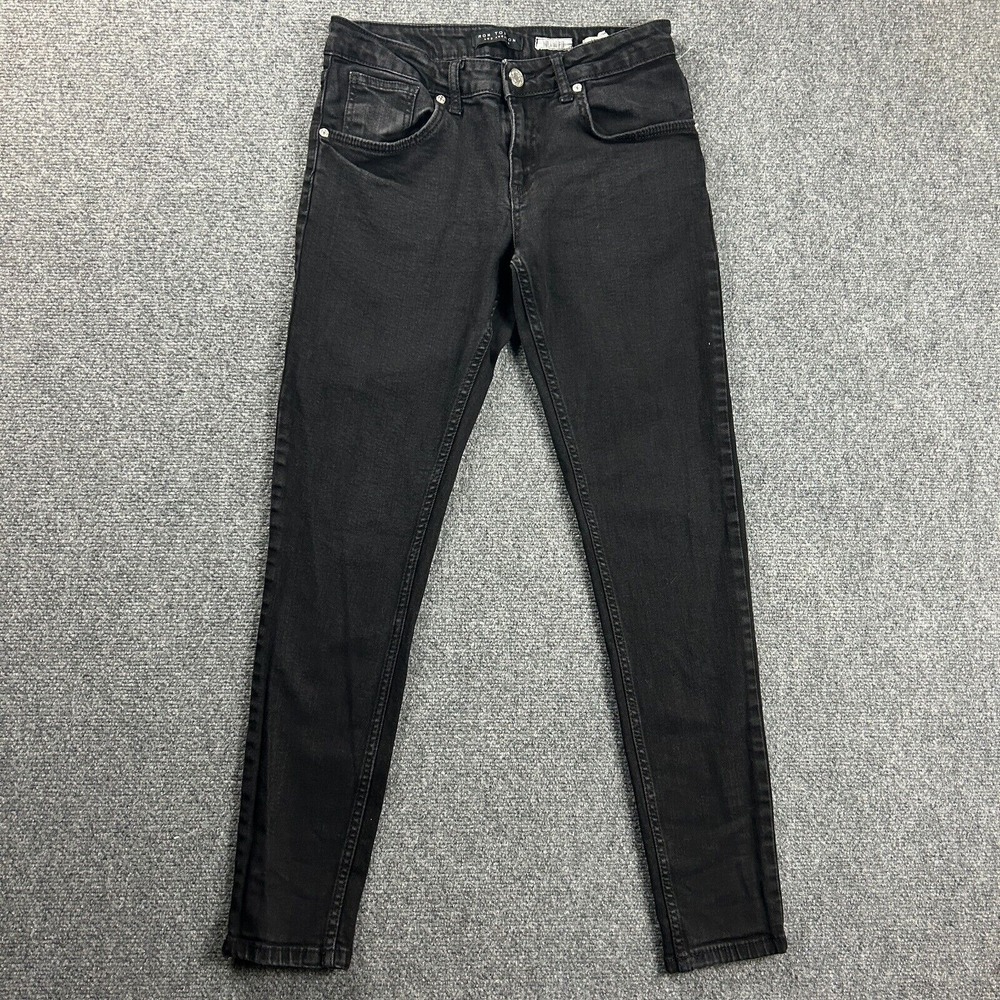 Ron Tomson‎ Jeans Mens 32x32 Denim Charcoal Wash Skinny Leg Cotton Blend